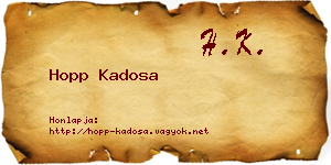 Hopp Kadosa névjegykártya